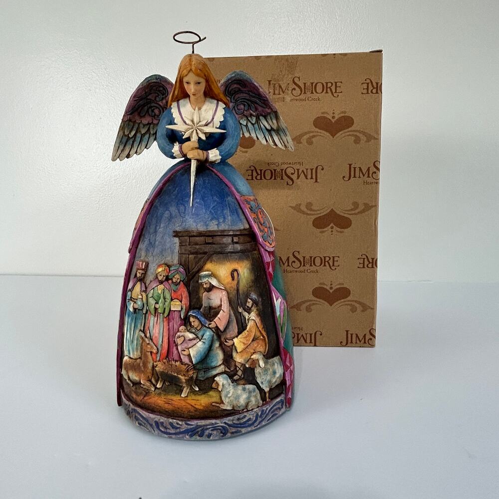 Jim Shore Musical Nativity Angel 10" Heartwood Creek Christmas Figurine With Box